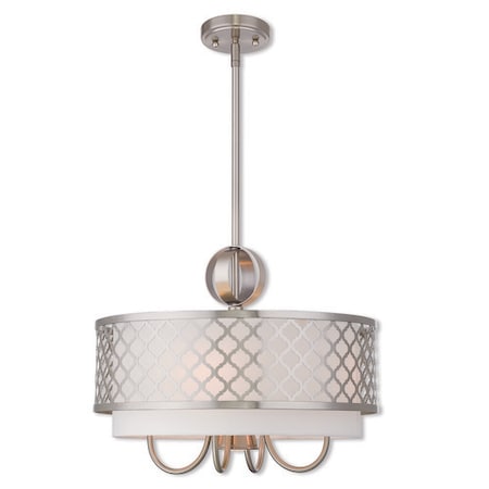 Arabesque 5 Light Brushed Nickel Pendant