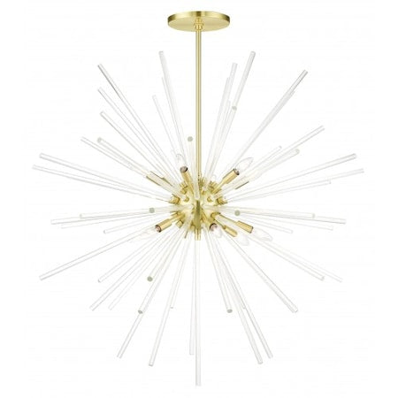 Satin BrassFoyer Pendant Chandelier,12 L