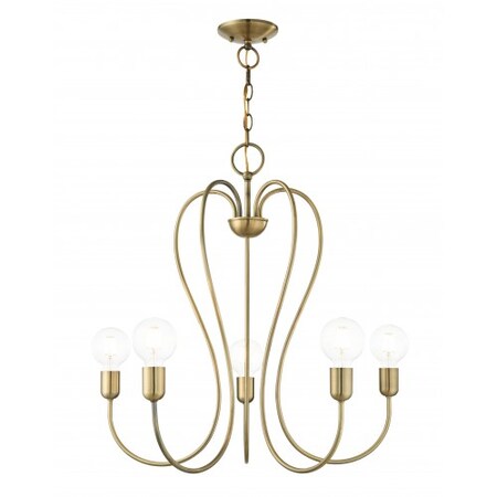 Antique Brass Chandelier,5 Light