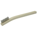 Small Hand Wire Scratch Brush, Stainless Steel, Fill Wood Block, 3x7 Rows