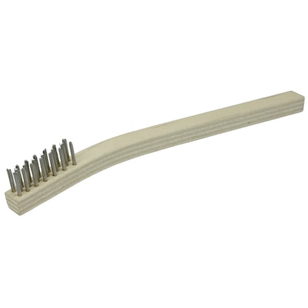 Small Hand Wire Scratch Brush, Stainless Steel, Fill Wood Block, 3x7 Rows