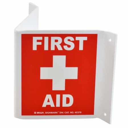 First Aid, 5-1/2 in x 10 in, Rectangle, Plastic, 45370