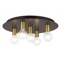 Bronze Flush Mount,5 Light