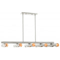Brushed Nickel Linear Chandelier,10 Ligh