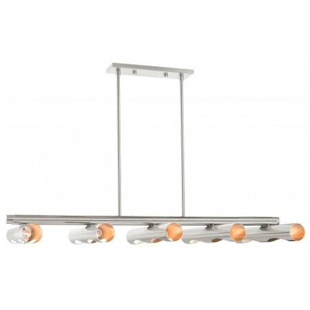 Brushed Nickel Linear Chandelier,10 Ligh