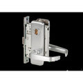 Mortise 45H Lock, Storeroom, Lever, Escutcheon, Sat Chr AM, LH