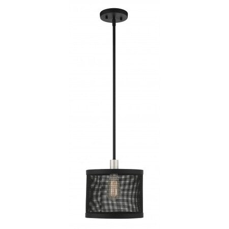 Black with Brushed Nickel Accents Pendan