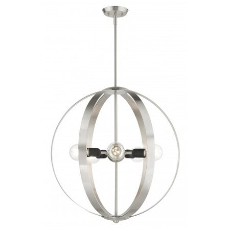 Brushed Nickel Chandelier,5 Light