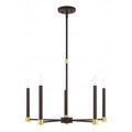 Bronze with Satin Brass Accents Chandeli