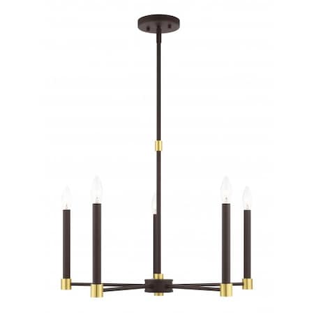 Bronze with Satin Brass Accents Chandeli