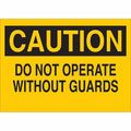 Caution Sign, 7" Height, 10" Width, Polyester, Rectangle, English