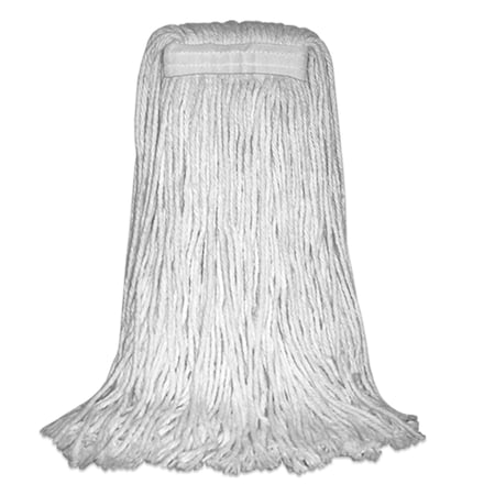 4 Ply Wet Mop, 16 oz Dry Wt, Cut-End, White, Cotton, PK12, P10016