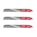 Reciprocating Saw Blade Combo Pack, The Torch with Carbide Teeth, 9 in, 7 TPI, 3-Pack