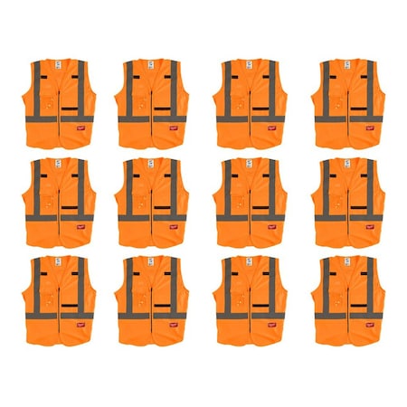 High Visibility Vest, 12 pk, L/XL