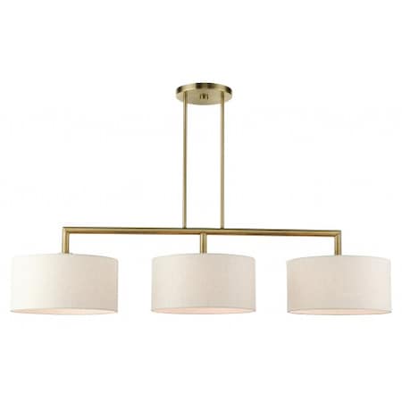 Antique Brass Linear Chandelier,3 Light