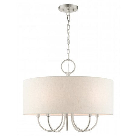 Brushed Nickel Pendant Chandelier,5 Ligh
