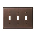 3-Toggle Wall Plates, Number of Gangs: 3 Zinc, Oil Rubbed Bronze Finish