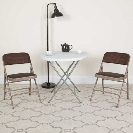 Brown Fabric Metal Chair, PK4