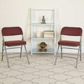 Burgundy Fabric Folding Chair, PK4