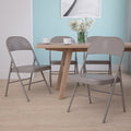 HERCULES Series Double Braced Beige Metal Folding Chair, PK4