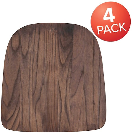 Rustic Walnut Wood Seat for Colorful Metal Chairs, PK4