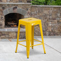 4PK 24" High Backless Yellow Counter Height Stool