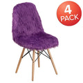 Shaggy Dog Purple Accent Chair, PK4