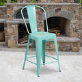Mint Metal Outdoor Stool, 24", PK4