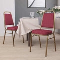 Burgundy Fabric Banquet Chair, PK4