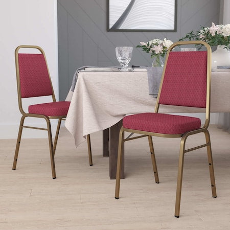 Burgundy Fabric Banquet Chair, PK4