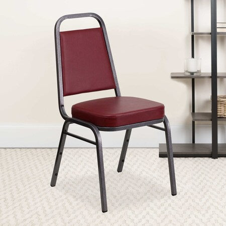 Burgundy Vinyl Banquet Chair, PK4