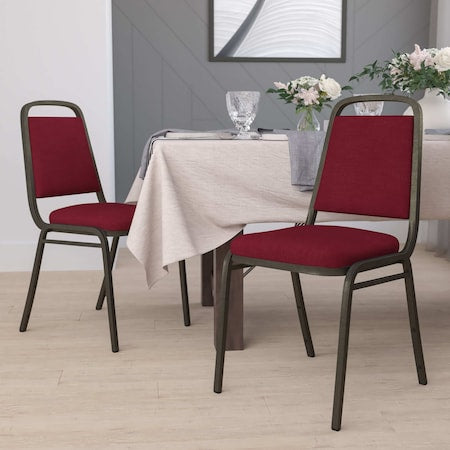 Burgundy Fabric Banquet Chair, PK4
