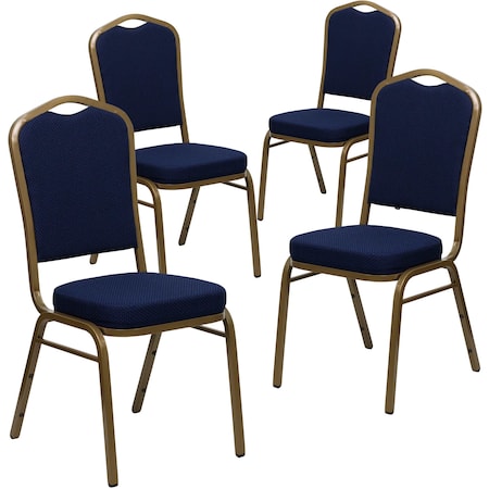 Navy Blue Fabric Banquet Chair, PK4
