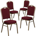 Burgundy Fabric Banquet Chair, PK4