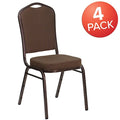 Brown Fabric Banquet Chair, PK4