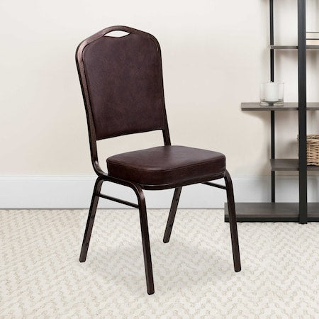Brown Vinyl Banquet Chair, PK4