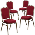 Burgundy Fabric Banquet Chair, PK4