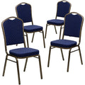 Navy Blue Fabric Banquet Chair, PK4