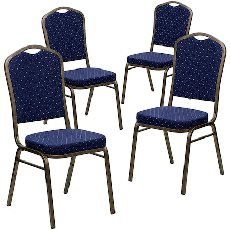 Navy Blue Fabric Banquet Chair, PK4
