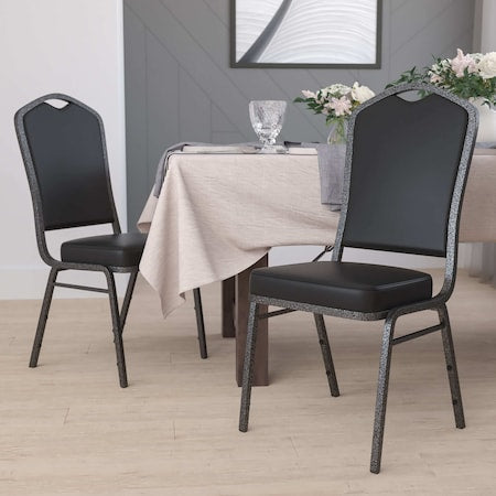 Black Vinyl Banquet Chair, PK4
