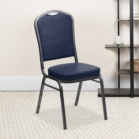 Navy Vinyl Banquet Chair, PK4