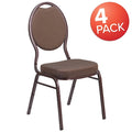 Brown Fabric Banquet Chair, PK4