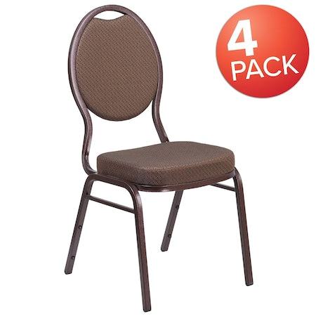 Brown Fabric Banquet Chair, PK4