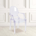 Max Ghost Chair with Arms in Transparent Crystal, PK4