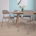 HERCULES Series Double Braced Gray Vinyl Folding Chair, PK4