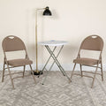 Beige Fabric Folding Chair, PK4