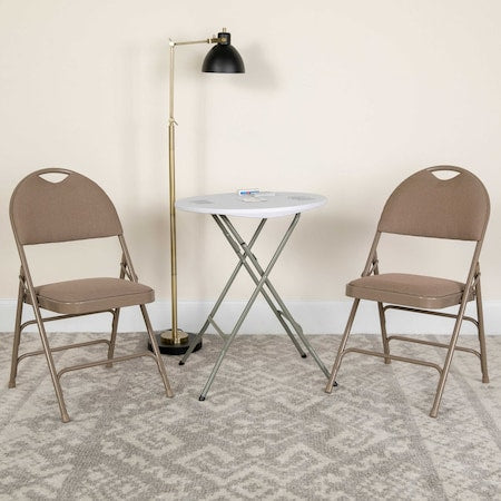 Beige Fabric Folding Chair, PK4