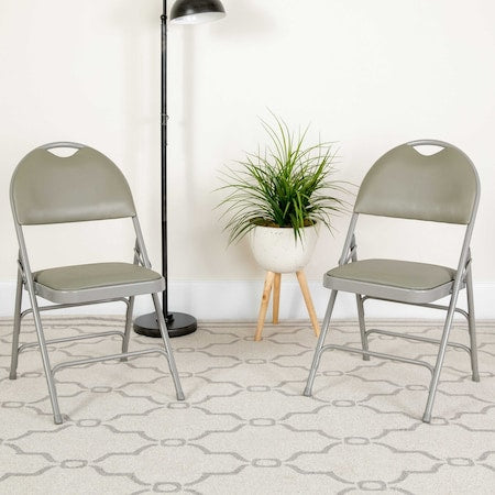 Gray Vinyl Folding Chair, PK4