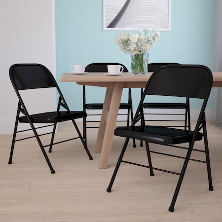 Black Metal Folding Chair, PK4