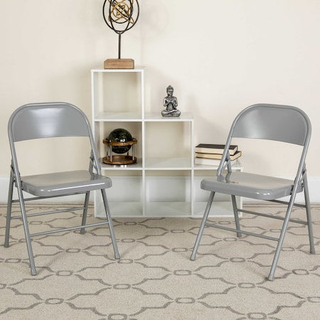 Gray Metal Folding Chair, PK4